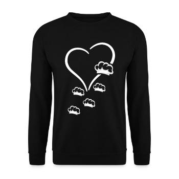 Chefs Design Chef's Hats In A Heart Chef Cook Chef - Unisex Pullover - Schwarz - Vorne - Alina (178cm) & Michal (187cm)