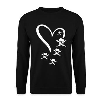 Couteaux croisés Couteaux de cuisson dans un cœur Chef cuisinier - Sweat-shirt Unisexe - noir - Devant - Alina (178cm) & Michal (187cm)