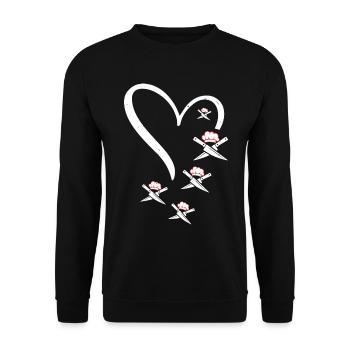 Couteaux croisés Couteaux de cuisson dans un cœur Chef cuisinier - Sweat-shirt Unisexe - noir - Devant - Alina (178cm) & Michal (187cm)