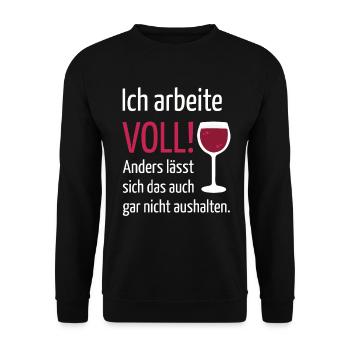 Ich arbeite voll anders ist es nicht auszuhalten - Unisex Pullover - Schwarz - Vorne - Alina (178cm) & Michal (187cm)