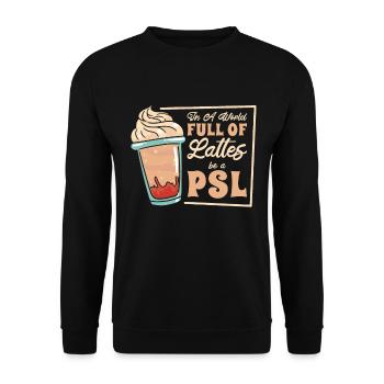 Pumpkin Spice Latte Kaffee-Enthusiast Pumpkin - Unisex Pullover - Schwarz - Vorne - Alina (178cm) & Michal (187cm)