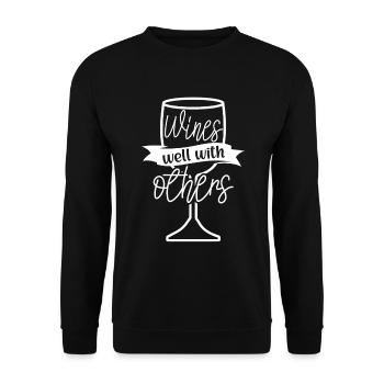 Weintrinken Weinverkostung Weinliebhaber - Unisex Pullover - Schwarz - Vorne - Alina (178cm) & Michal (187cm)