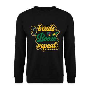Carnaval Carnaval Boisson Bière Beads Festival - Sweat-shirt Unisexe - noir - Devant - Alina (178cm) & Michal (187cm)