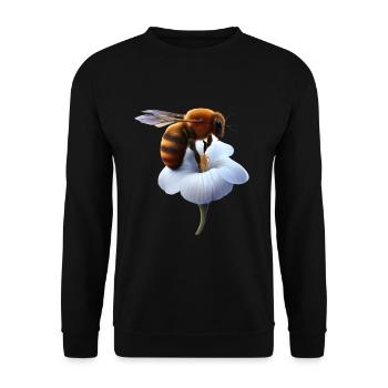 Bee on flower - Unisex Sweatshirt - black - Front - Alina (178cm) & Michal (187cm)