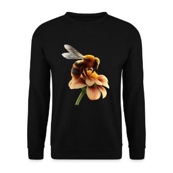 Bee on flower - Unisex Sweatshirt - black - Front - Alina (178cm) & Michal (187cm)