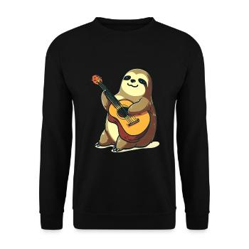 Musikalisches Faultier - Unisex Pullover - Schwarz - Vorne - Alina (178cm) & Michal (187cm)