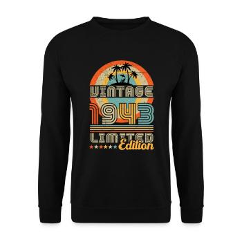 1943 Vintage Geburtstagsgeschenk 1943 - Unisex Pullover - Schwarz - Vorne - Alina (178cm) & Michal (187cm)