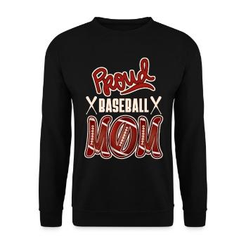 Proud Baseball-Mom, American Baseball Design - Unisex Pullover - Schwarz - Vorne - Alina (178cm) & Michal (187cm)