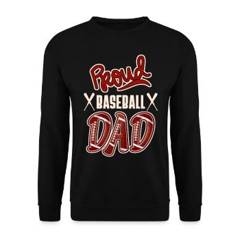 Proud Baseball-Dad, American Baseball Design - Unisex Pullover - Schwarz - Vorne - Alina (178cm) & Michal (187cm)