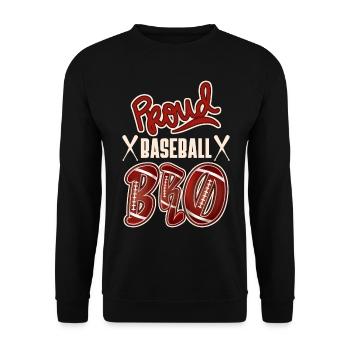 Proud Baseball-Brother, American Baseball Design - Unisex Pullover - Schwarz - Vorne - Alina (178cm) & Michal (187cm)