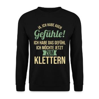 Bergsteigen Bouldern Klettern Kletterer - Unisex Pullover - Schwarz - Vorne - Alina (178cm) & Michal (187cm)