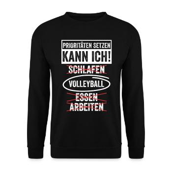 Volleyballer Volleyballspieler Volleyball - Unisex Pullover - Schwarz - Vorne - Alina (178cm) & Michal (187cm)