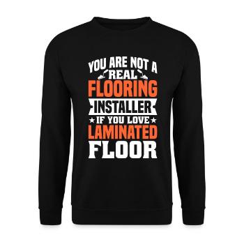Flooring Flooring Installer Tiler Flooring - Unisex Sweatshirt - black - Front - Alina (178cm) & Michal (187cm)