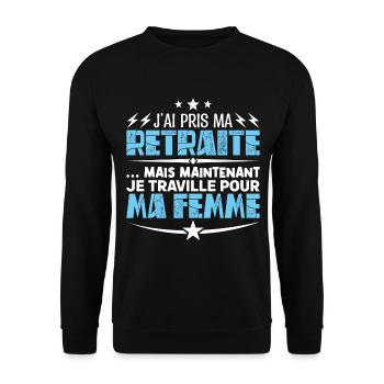 meilleur idée cadeau retraite, retraité, pension. - Sweat-shirt Unisexe - noir - Devant - Alina (178cm) & Michal (187cm)