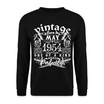 1954 Mai 1954 Jahrestag Mai 1954 Mai - Unisex Pullover - Schwarz - Vorne - Alina (178cm) & Michal (187cm)