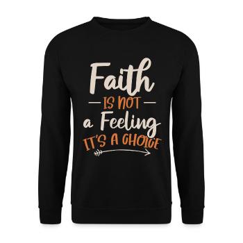 La croyance n’est pas un sentiment, mais une croyance en - Sweat-shirt Unisexe - noir - Devant - Alina (178cm) & Michal (187cm)
