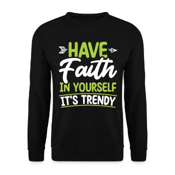 Believe in yourself God worshippers Believe Jesus - Unisex Sweatshirt - black - Front - Alina (178cm) & Michal (187cm)