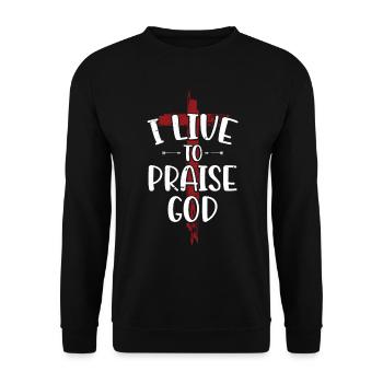 I live to praise God Holy Cross of the - Unisex Sweatshirt - black - Front - Alina (178cm) & Michal (187cm)
