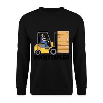 Conducteur de chariot élévateur Conducteur de chariot élévateur - Sweat-shirt Unisexe - noir - Devant - Alina (178cm) & Michal (187cm)