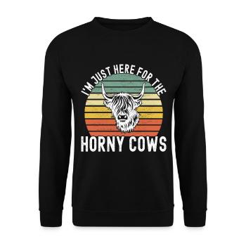 Vache des Highlands Hochlandkuh - Sweat-shirt Unisexe - noir - Devant - Alina (178cm) & Michal (187cm)