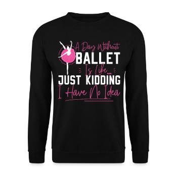 Ballet Dancer Dance Girl Ballerina - Unisex Pullover - Schwarz - Vorne - Alina (178cm) & Michal (187cm)