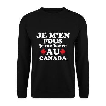 J'men fous je me barre au canada - Sweat-shirt Unisexe - noir - Devant - Alina (178cm) & Michal (187cm)