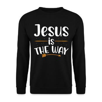 Jésus est la voie de la foi chrétienne en Dieu - Sweat-shirt Unisexe - noir - Devant - Alina (178cm) & Michal (187cm)