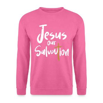 Jesus Unsere Erlösung Kreuz Christlicher Glaube - Unisex Pullover - Pink - Vorne