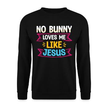 No rabbit loves me like the Christian faith - Unisex Sweatshirt - black - Front - Alina (178cm) & Michal (187cm)