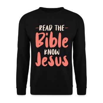 Lire la Bible Foi chrétienne Dieu Jésus - Sweat-shirt Unisexe - noir - Devant - Alina (178cm) & Michal (187cm)