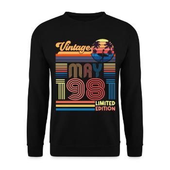 Né Mai 1981, Cadeau Anniversaire Mai 1981, MAY, ma - Sweat-shirt Unisexe - noir - Devant - Alina (178cm) & Michal (187cm)