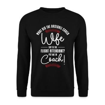 Baseball-Trainerin Ehefrau Berufstätige Mutter - Unisex Pullover - Schwarz - Vorne - Alina (178cm) & Michal (187cm)