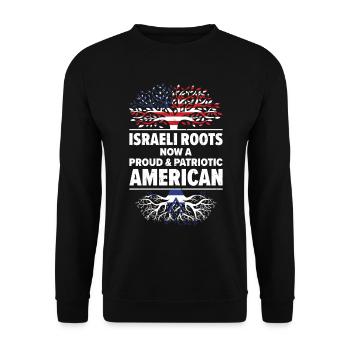 Né: Israël, Israël, Américain, États-Unis - Sweat-shirt Unisexe - noir - Devant - Alina (178cm) & Michal (187cm)