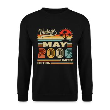 Mai 2006 Vintage Nées En Mai 2006 Anniversaire - Sweat-shirt Unisexe - noir - Devant - Alina (178cm) & Michal (187cm)