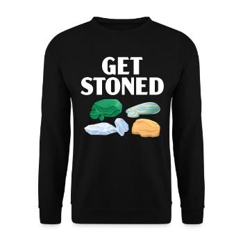 Get Stoned Geology Rockhound Rock Gathering - Unisex Sweatshirt - black - Front - Alina (178cm) & Michal (187cm)