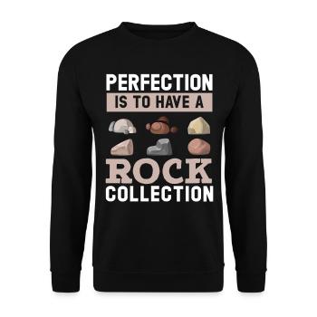 Perfection is having a stone collection - Unisex Sweatshirt - black - Front - Alina (178cm) & Michal (187cm)