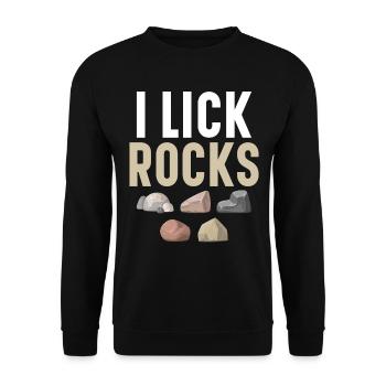 Je lèche les roches, la géologie, le lévrier, la collecte de pierres - Sweat-shirt Unisexe - noir - Devant - Alina (178cm) & Michal (187cm)