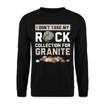 Ich nehme meine Steinsammlung nicht für Granit - Unisex Pullover - Schwarz - Vorne - Alina (178cm) & Michal (187cm)