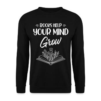 Books help your mind grow Bookworm - Unisex Sweatshirt - black - Front - Alina (178cm) & Michal (187cm)