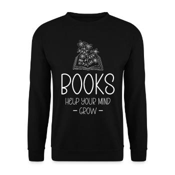 Books help your mind grow Bookworm - Unisex Sweatshirt - black - Front - Alina (178cm) & Michal (187cm)