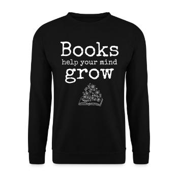 Books help your mind grow Bookworm - Unisex Sweatshirt - black - Front - Alina (178cm) & Michal (187cm)
