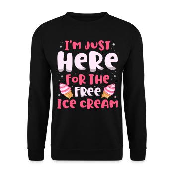 Ich Bin Nur Hier Für Den Kostenlosen - Unisex Pullover - Schwarz - Vorne - Alina (178cm) & Michal (187cm)