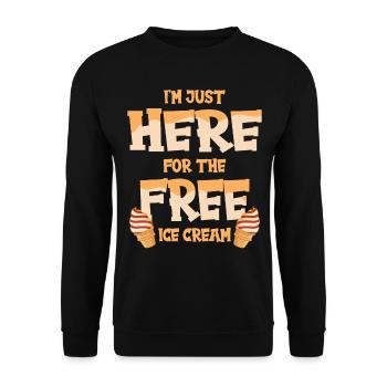 Ich Bin Nur Hier Für Den Kostenlosen - Unisex Pullover - Schwarz - Vorne - Alina (178cm) & Michal (187cm)
