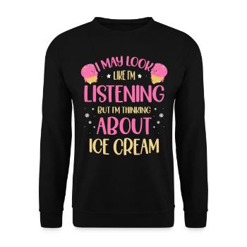Eiscreme-liebhaber Feinschmecker Tiefkühlkost - Unisex Pullover - Schwarz - Vorne - Alina (178cm) & Michal (187cm)