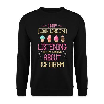 Eiscreme-liebhaber Feinschmecker Tiefkühlkost - Unisex Pullover - Schwarz - Vorne - Alina (178cm) & Michal (187cm)