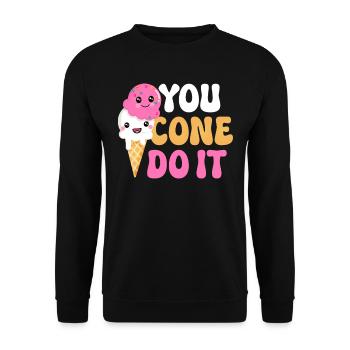 You Cone Do It Ice Cream Lover - Sweat-shirt Unisexe - noir - Devant - Alina (178cm) & Michal (187cm)