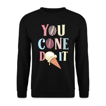 You Cone Do It - Unisex Pullover - Schwarz - Vorne - Alina (178cm) & Michal (187cm)