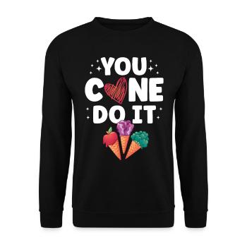 You Cone Do It Ice Cream Lover - Unisex Pullover - Schwarz - Vorne - Alina (178cm) & Michal (187cm)
