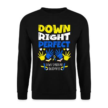 Down Right Perfect Down-syndrom-bewusstsein - Unisex Pullover - Schwarz - Vorne - Alina (178cm) & Michal (187cm)