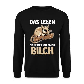 Bilch - Unisex Pullover - Schwarz - Vorne - Alina (178cm) & Michal (187cm)